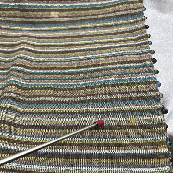 PIER 1 IMPORTS Striped 100% Cotton Beaded Table Mats/Placemats 14x 20” Set of 6 - Picture 11 of 11